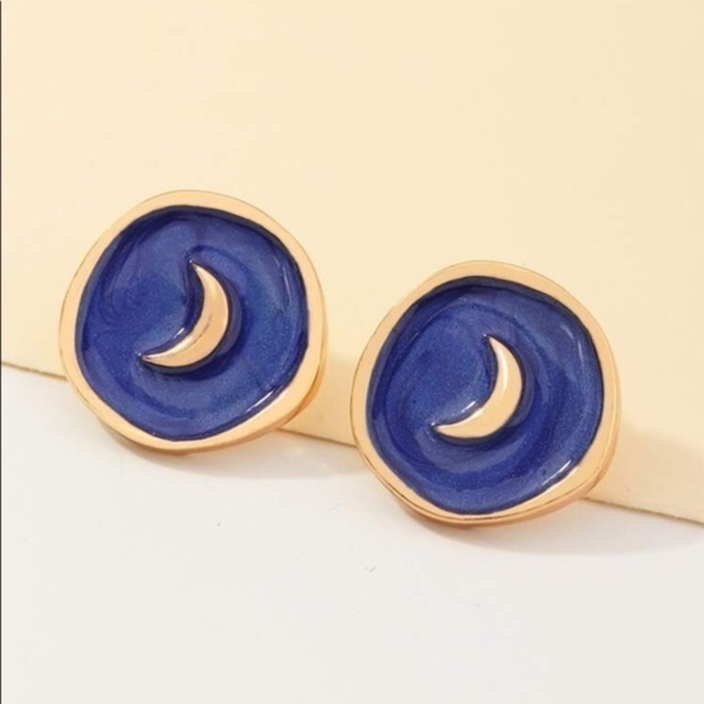 3/$30 💛 Moon Enamel Stud Earrings
